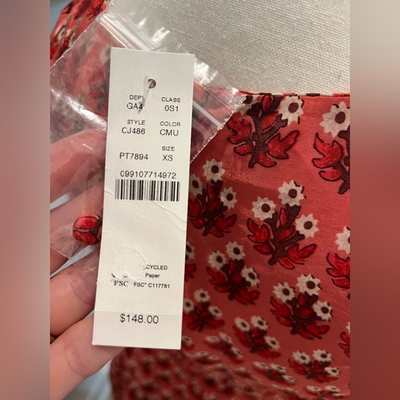 J. Crew Hyacinth dress in block-print crepe de chine A-line NEW XS $148 floral - Picture 14 of 14